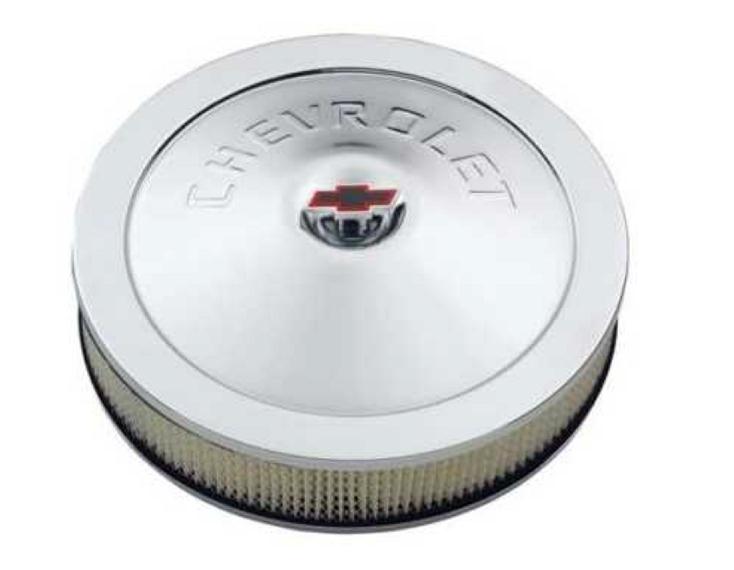 Air Cleaner: Chevrolet 14" Chrome with fitting kit